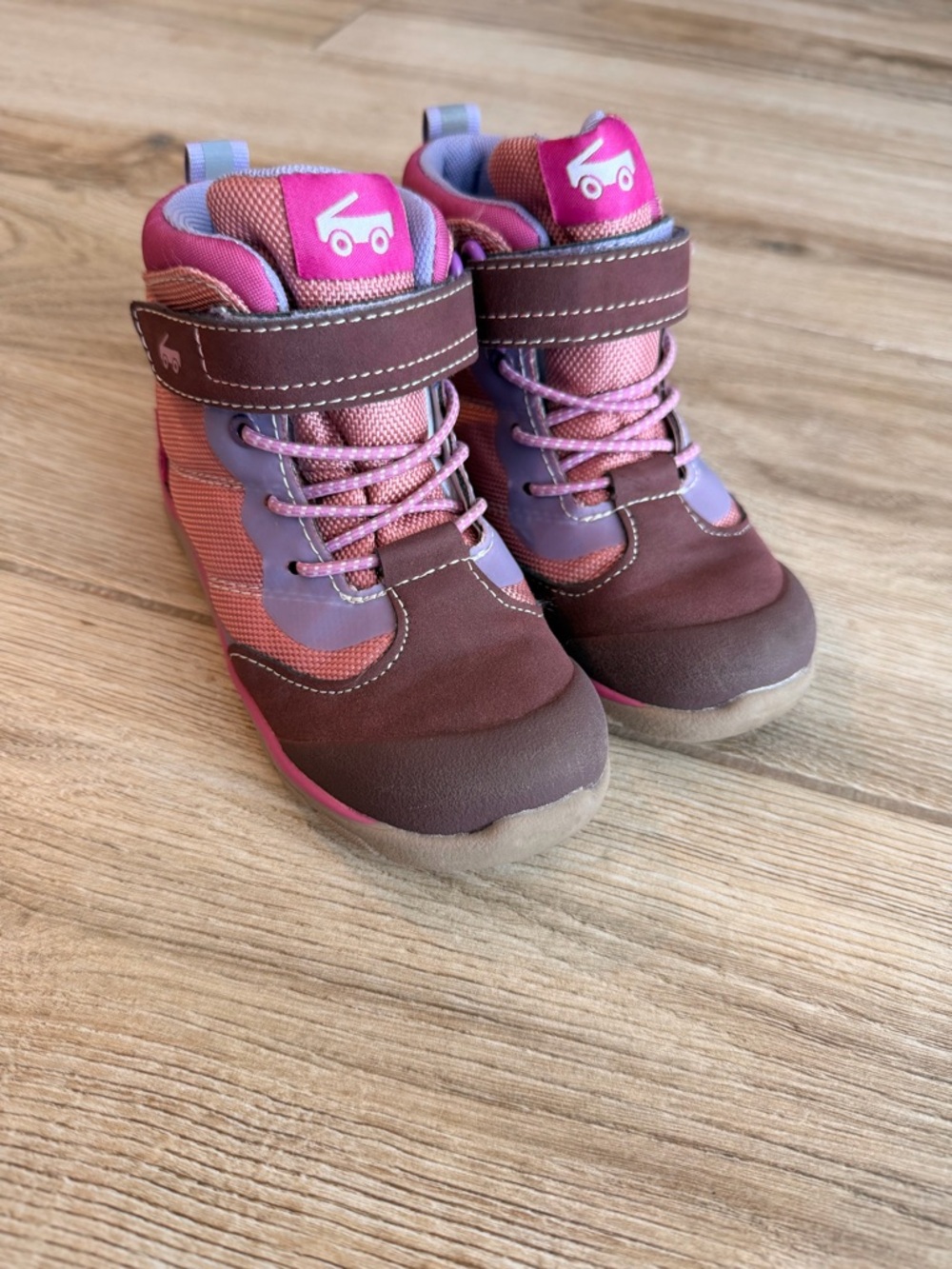 See Kai Run Brown, Pink & Purple Kids High-Top Boots